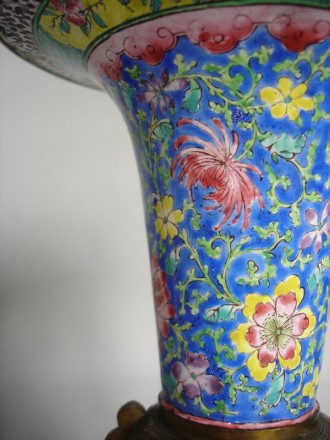 #0400  Rare 18th Century Chinese Enamel Vase - Gu - Qianlong  **SOLD** to China - November 2010 售至中国 - 2010年11月