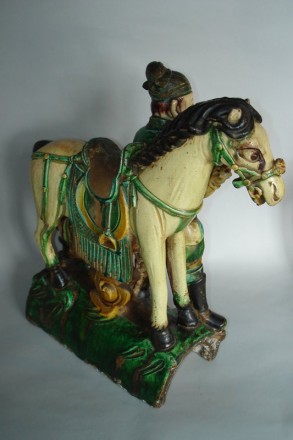 #0342  Ming Dynasty Roof Ridge Tile Horse & Groom (1368 -1644) *Price on Request*