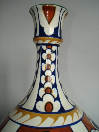 #0186 Rare 1920s Bursley Ware "Bagdad" vase, designed by Frederick Rhead  **Sold**  February 2019