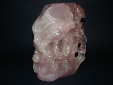 #0022  Large Chinese Rose Quartz Brushpot, 19th Century  **Sold**  to Australia - January 2011 售至澳大利亚 - 2011年1月