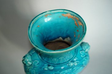 #0008 Very Rare Chinese Turquoise Glazed Vase, Kangxi 1662-1722  **SOLD**