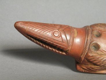 #1625  Rare Crocodile Form Burnished Earthenware Egyptian Foot Rasp