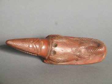 #1625  Rare Crocodile Form Burnished Earthenware Egyptian Foot Rasp