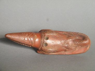 #1625  Rare Crocodile Form Burnished Earthenware Egyptian Foot Rasp