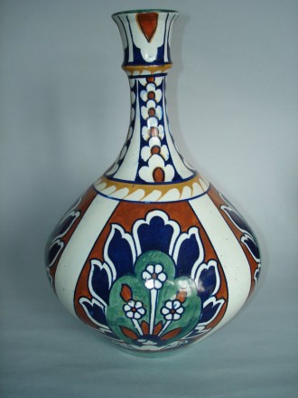 #0186 Rare 1920s Bursley Ware "Bagdad" vase, designed by Frederick Rhead  **Sold**  February 2019