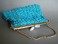 #1408 Turquoise Crocheted Handbag, circa 1960