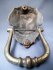 #1698 Antique Gilt Brass Lion Door Knocker, 19th Century