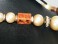 #0432 1930s Art Deco Faux Pearl Bakelite & Carved Carnelian Necklace  **SOLD**  2019