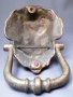 #1698 Antique Gilt Brass Lion Door Knocker, 19th Century