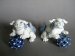 #1498 Rare Pair of Hirado Porcelain Shishi / Lions from Japan, Edo Period circa 1820-1850  **Sold**  to USA, January 2021