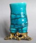 #1848  Fine & Rare Chinese Turquoise Glazed  Brush Pot & Ormolu Stand, circa 1700-1730  *Price on Request*