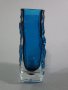 #1663  Whitefriars Glass Kingfisher Blue "Coffin" Vase, early 1970s  **Sold** March 2018