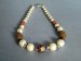 #0432 1930s Art Deco Faux Pearl Bakelite & Carved Carnelian Necklace  **SOLD**  2019