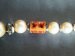 #0432 1930s Art Deco Faux Pearl Bakelite & Carved Carnelian Necklace  **SOLD**  2019