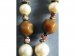 #0432 1930s Art Deco Faux Pearl Bakelite & Carved Carnelian Necklace  **SOLD**  2019