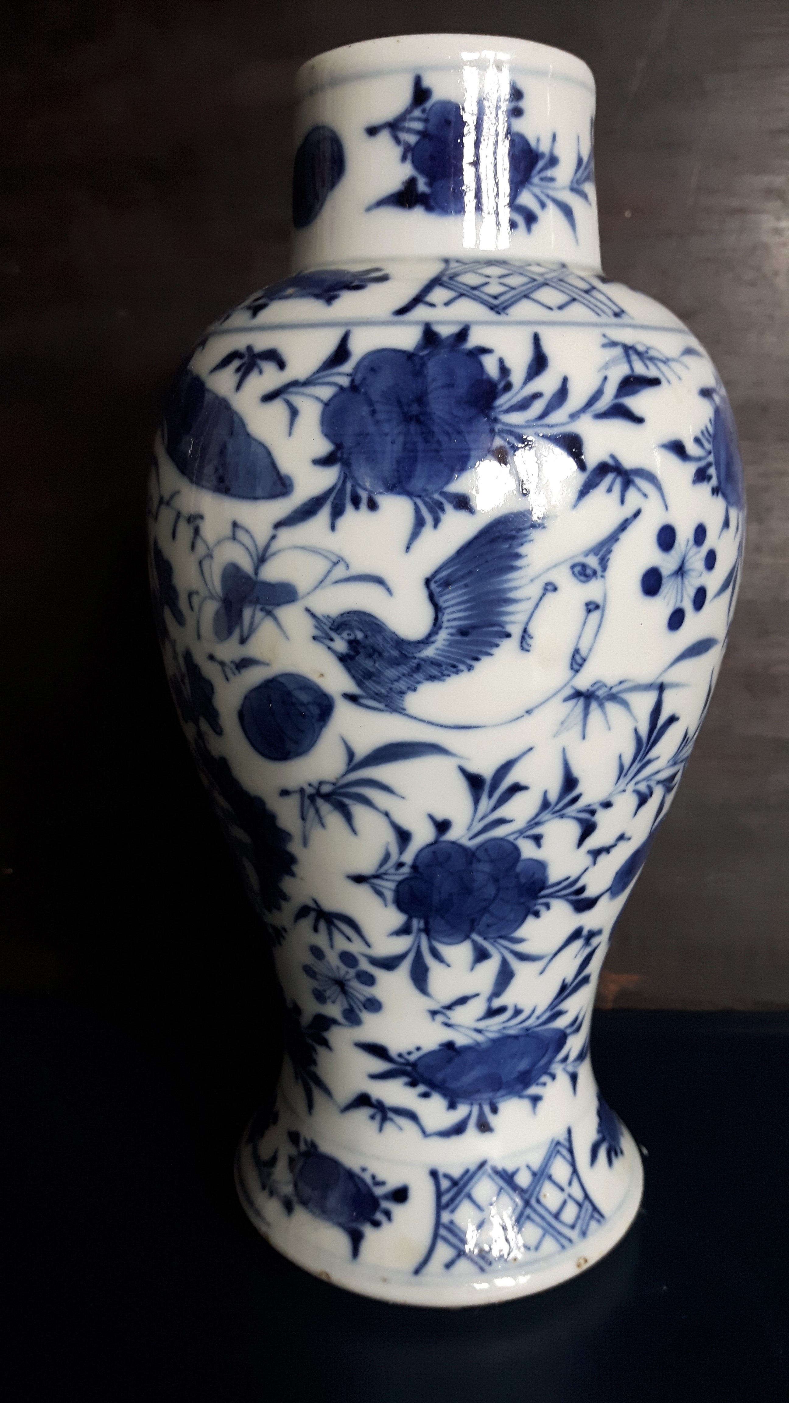 #1620 Blue & White Chinese Export Vase, late 19th/20th Century [ clone ]