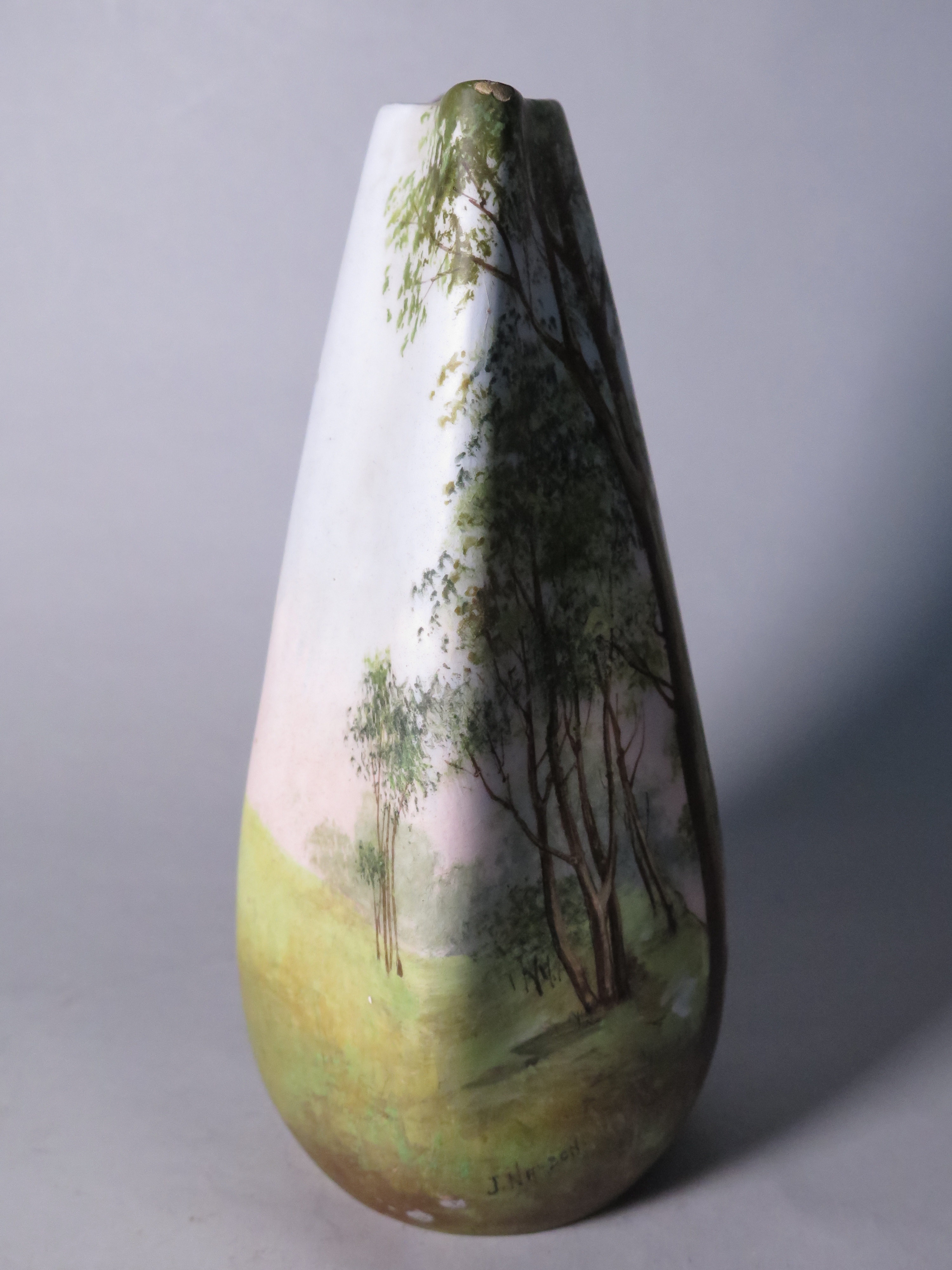 #1557  Art Nouveau Delphin Massier Vallauris Vase, circa 1900    **SOLD** July 2017