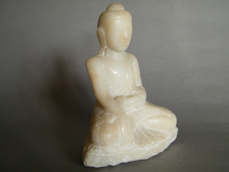 #0604  Burmese Carved Marble Buddha from Myanmar, 19th Century **SOLD**