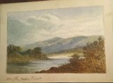 #1864 Small Victorian Watercolour Paintng "on the River Tweed" signed H.M., dated 1895   **On hold**