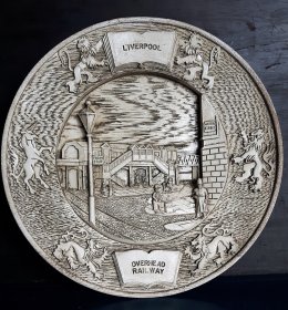 #1816  Liverpool Overhead Railway Commemorative Resin Plaque, circa 1987 **Sold** December 2020