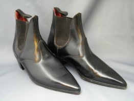 #0196 Original Leather Italian Style Cuban Heeled Winkle Picker Boots, circa 1960, Size 2  **Sold** to The Netherlands March 2020