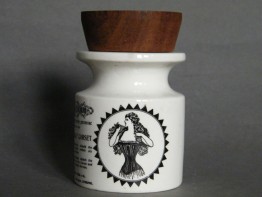 #1352 Rare Portmeirion "Corsets" Spice Jar, circa 1965 (A/F) **SOLD**