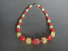 #0966 Art Deco Glass Necklace, circa 1930s **SOLD**