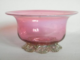 #1676  Victorian  Vaseline Glass Bowl, circa 1880 - 1900