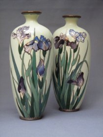 #1767  Pair of Cloisonne Enamel Vases  from Japan, Meiji Period (1868-1911)  **Sold** May 2019