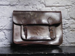 #0784 Leather School Satchel, circa 1950s  **SOLD** through our Liverpool shop  2016