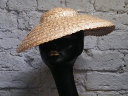 #0785 1950s Ladies Faux Straw Summer or Beach Hat