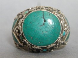 #1200 Large Silver Ring from Tibet, circa 1900 - 1950