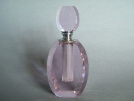 #0388 Art Deco Style Pink Crystal Scent Bottle **SOLD**