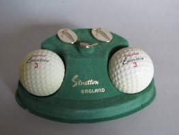 #1672  Rare Stratton Golfing Cuff Link & Tie Tack Set, circa 1960s - 1970s  **Sold**