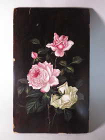 #1577  Victorian Painted Lacquer Panel from Japan, circa 1875 - 1900
