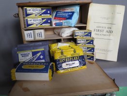 #1757  Wall Mounted Factory / Work Place First Aid Kit, circa 1959