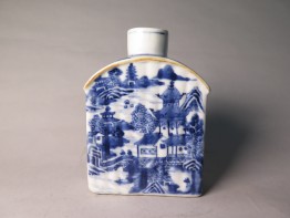 #1508 Blue & White Chinese Export Porcelain Tea Cannister, Qianlong Reign (1736 - 1795)  **SOLD**  2017