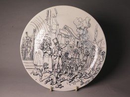 #1512  Creil Montereau Satirical Plate from France (1876-1884)