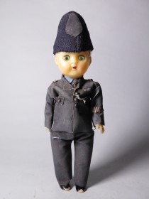 #1543  Plastic Policeman Doll, circa 1940s - 1950s  **SOLD** through our Liverpool shop March 2017