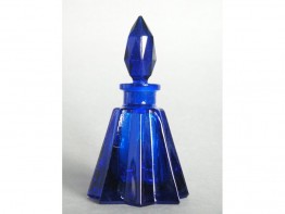 #0579 Art Deco Cobalt Blue Perfume Bottle, circa 1920-1940 "SOLD"