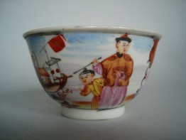 #0130  18th Century Famille Rose Chinese Export Tea Bowl **Sold** to Hong Kong, July 2009 售至香港 - 2009年7月