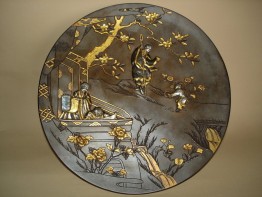 #0163 Rare Meiji Japanese Bronze Plaque - Signed **Sold** through our Liverpool shop -