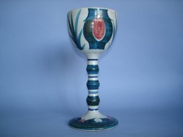 #0099  Large Tin-Glazed Studio Pottery Goblet by Ian Caiger-Smith , made 1967  **Sold to USA** December 2020