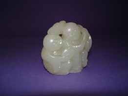 #0104 Chinese White Jade Carving of the Hehe Erxian, Qianlong Reign (1736-1795) **Sold** to China November 2007  售至中国 - 2007年11月