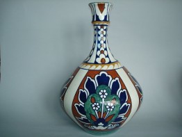 #0186 Rare 1920s Bursley Ware "Bagdad" vase, designed by Frederick Rhead  **Sold**  February 2019