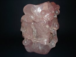 #0022  Large Chinese Rose Quartz Brushpot, 19th Century  **Sold**  to Australia - January 2011 售至澳大利亚 - 2011年1月