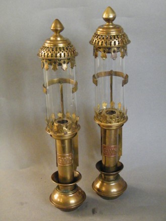 #0079  Pair of Great Western Railway Carriage Lamps, circa 1970s  **Sold**  August 2018