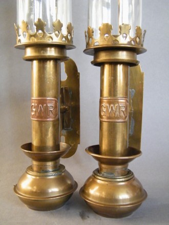 #0079  Pair of Great Western Railway Carriage Lamps, circa 1970s  **Sold**  August 2018