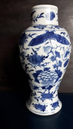 #1620 Blue & White Chinese Export Vase, late 19th/20th Century  **Sold 2022****