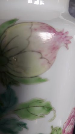 #0386 Rare Chinese Fencai Peony Vase Hall for the Cultivation of Virtue, Republic Period (1912-1949) **Sold** April 2021